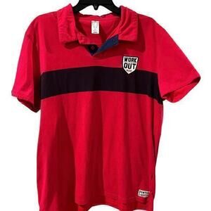 Domyos Y2K Men’s Red Rugby Polo size XL